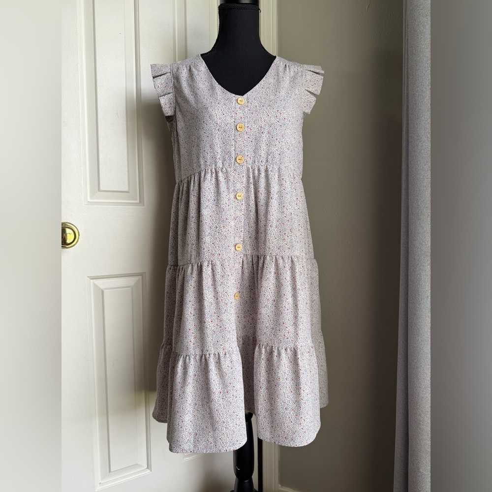 Monteau Floral Ruffle Sleeve Dress